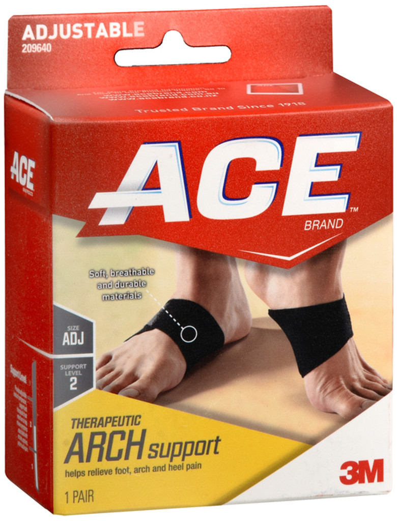 دعم القوس العلاجي من ACE #209640 يوفر الدعم لالتهاب اللفافة الأخمصية باللون الأسود