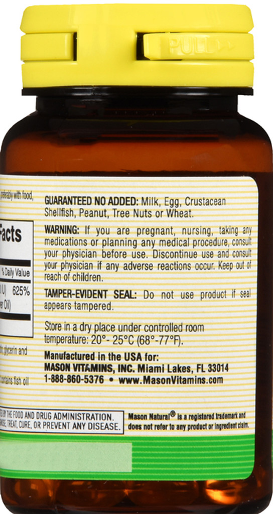 Mason Natural Vitamin D-3 5000 iu Advanced Formula Softgels 50 count 