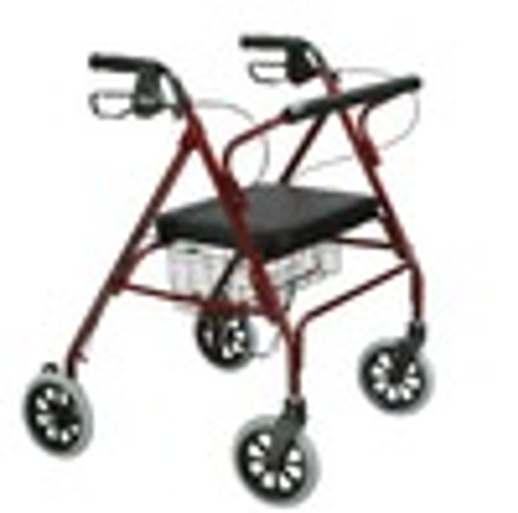 Drive Go-Lite bariatrische stalen rollator, gevoerde zitting, 8 inch zwenkwielen met lusvergrendeling