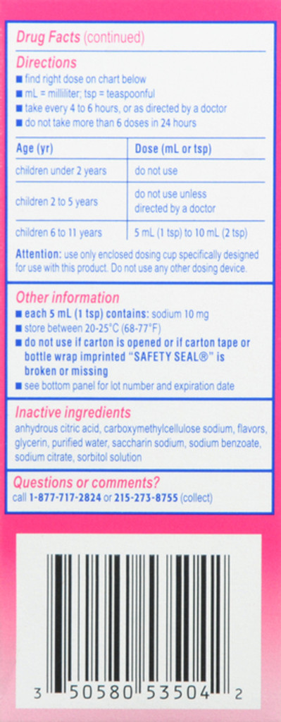 Children's Benadryl Dye-Free Allergy Liquid, Diphenhydramine HCl Bubble Gum 4 fl. oz
