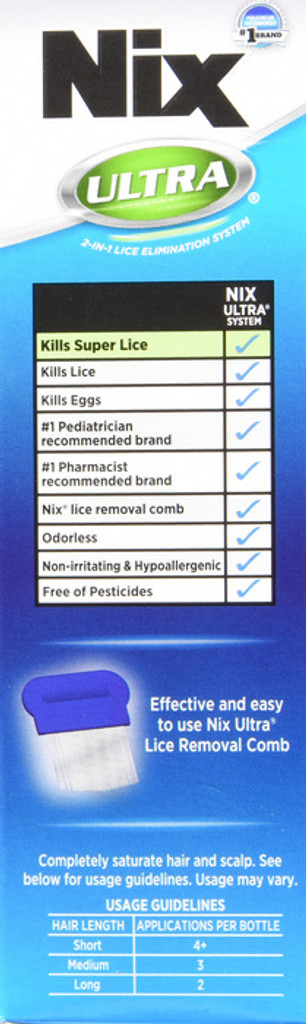 Nix Ultra Lice & Nits Treatment Kills Super Lice & Eggs 3.4 FL Ounce