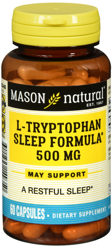 Mason Natural L-Tryptophan Sleep Formula Capsules 60 Count 
