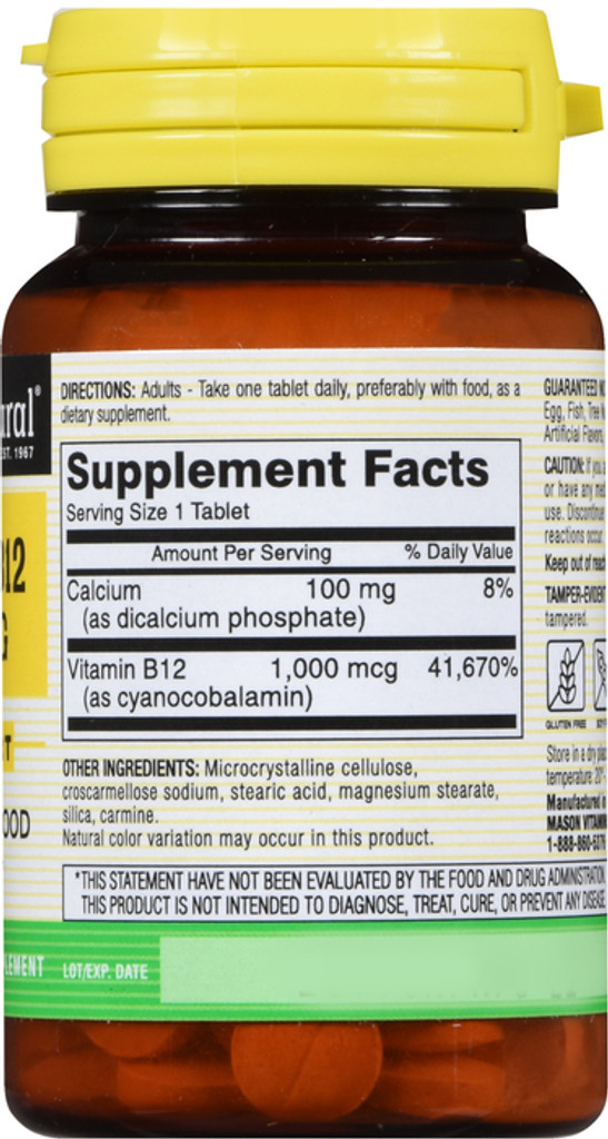 Mason Naturals Vitamin B-12 1000mcg 60 Tabletten  