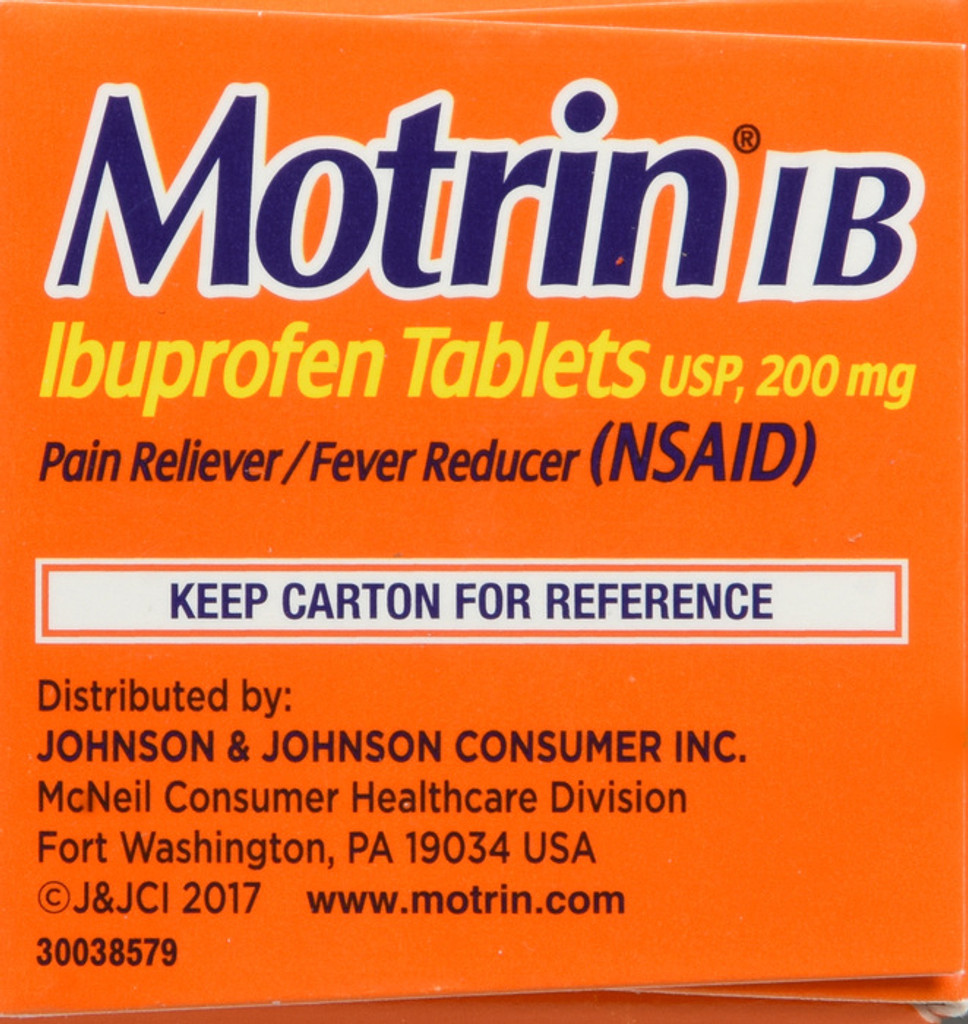 Motrin IB Ibuprofen 200mg 24 Tablets for Fever, Muscle Aches, Headache & Back Pain Relief 