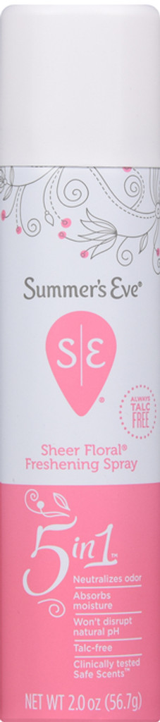 Summer's Eve Freshening Spray 2 Ounce Sheer Floral, pH Balanced, Dermatologist & Gynecologist Tested