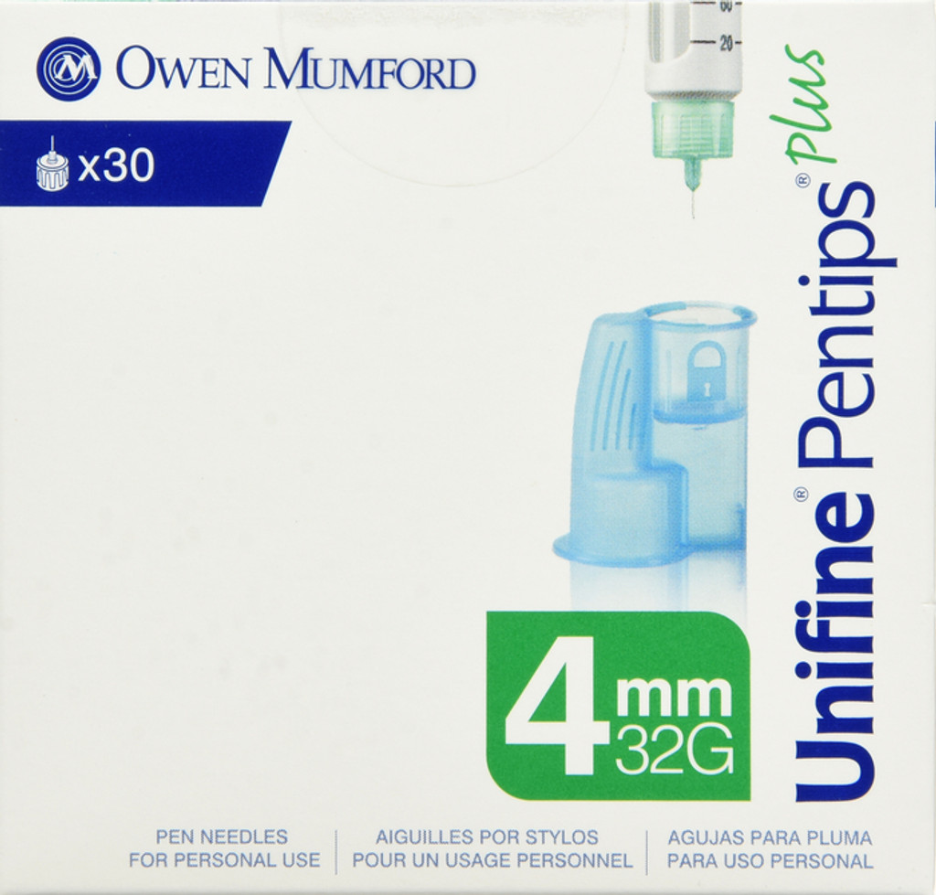 Unifine Pentips Plus Pen Needles 4 mm X 32 g 30 Count