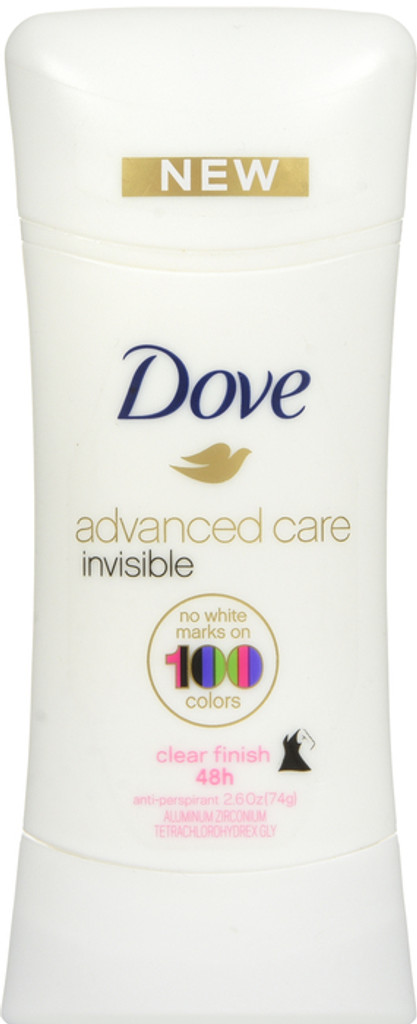 Dove Advanced Care Invisible Stick Antiperspirant Deodorant Clear Finish 2.6 oz