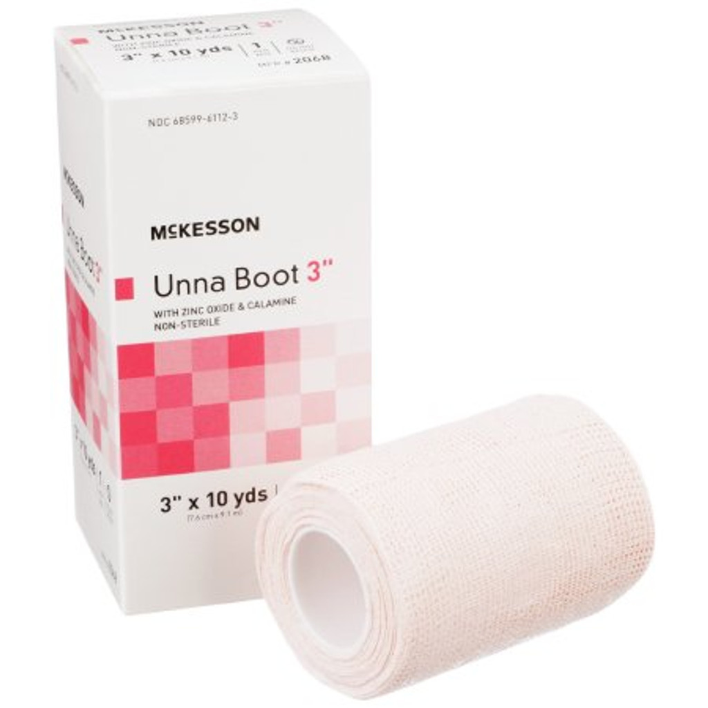 Unna Boot McKesson 3 Inch X 10 Yard Cotton Calamine / Zinc Oxide NonSterile
