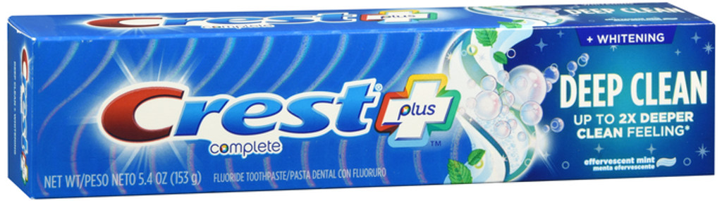 Crest Plus Complete Whitening + Deep Clean Clean Effervescent Mint Toothpaste 5.40 Oz