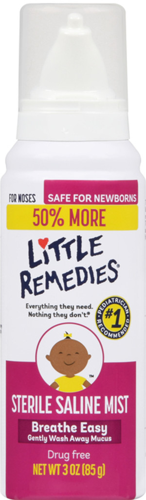 Little Remedies Steriili Saline Nenäsumu Turvallinen vastasyntyneille 3 fl unssia