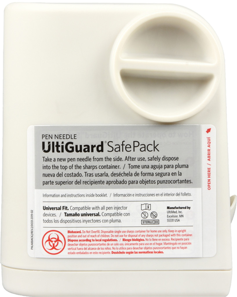 UltiGuard Safe Pack -insuliinikynän neulat ja terävä säiliö Mini 5 mm (3/16 tuumaa) 31 G 100 Count 