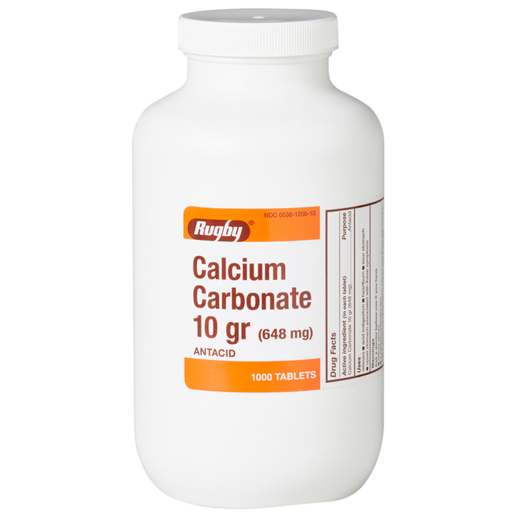 Rugby Calcium Carbonate 648 mg 1000 Tablets