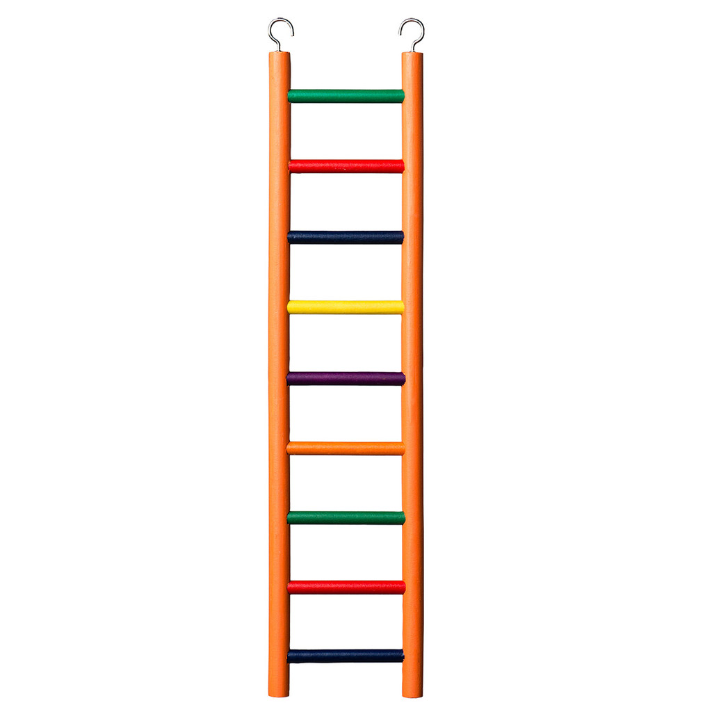 Escada para pássaros de madeira RA com 9 degraus - multicolorida
