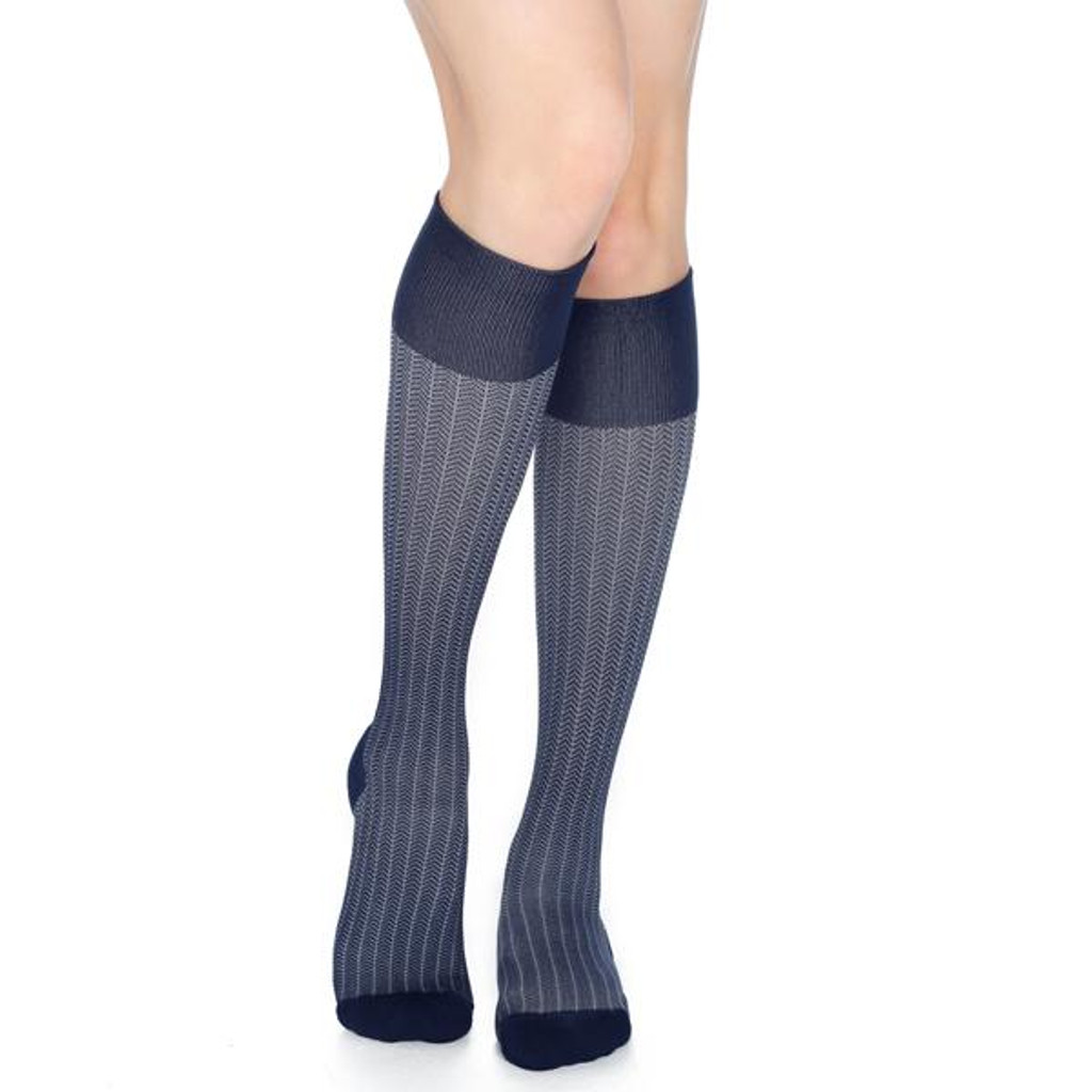 Mediven Medi Rejuva Marine Herringbone Knee High Compression Socks 20-30 mmHg