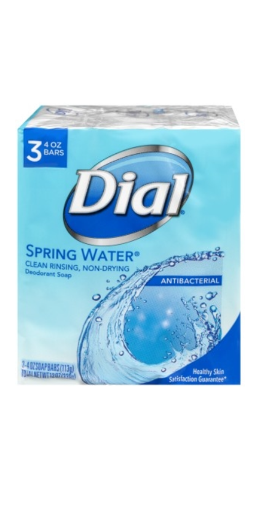 Dial Bar Soap Spring Water 4oz 3 Count X 3 Counts