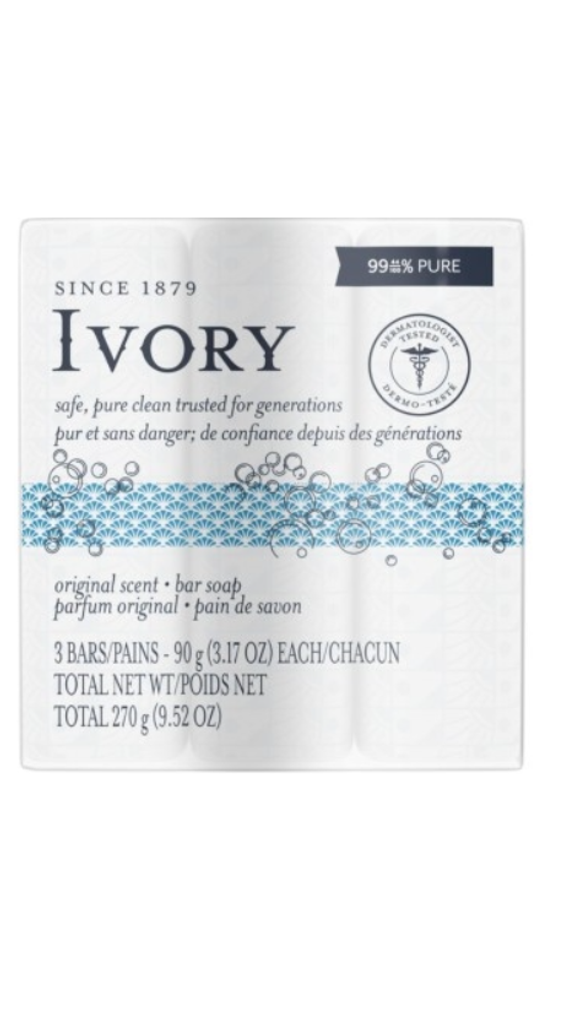 Ivory Bar Soap Original Scent 3 Count 9.52oz X 3 Counts