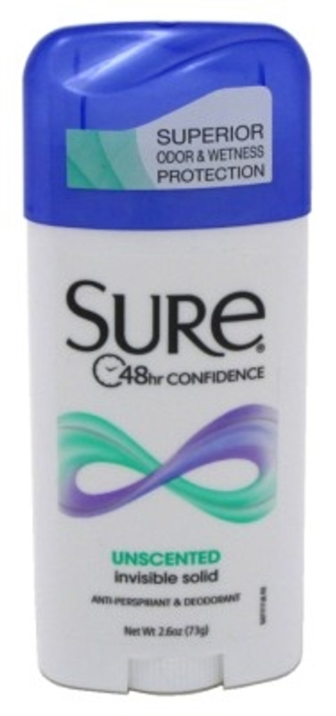 Sure Deodorant 2.6oz Invisible Solid Unscented