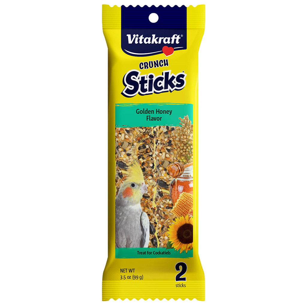 RA  Crunch Sticks - Golden Honey Flavor Cockatiel Treat - 3.5 oz
