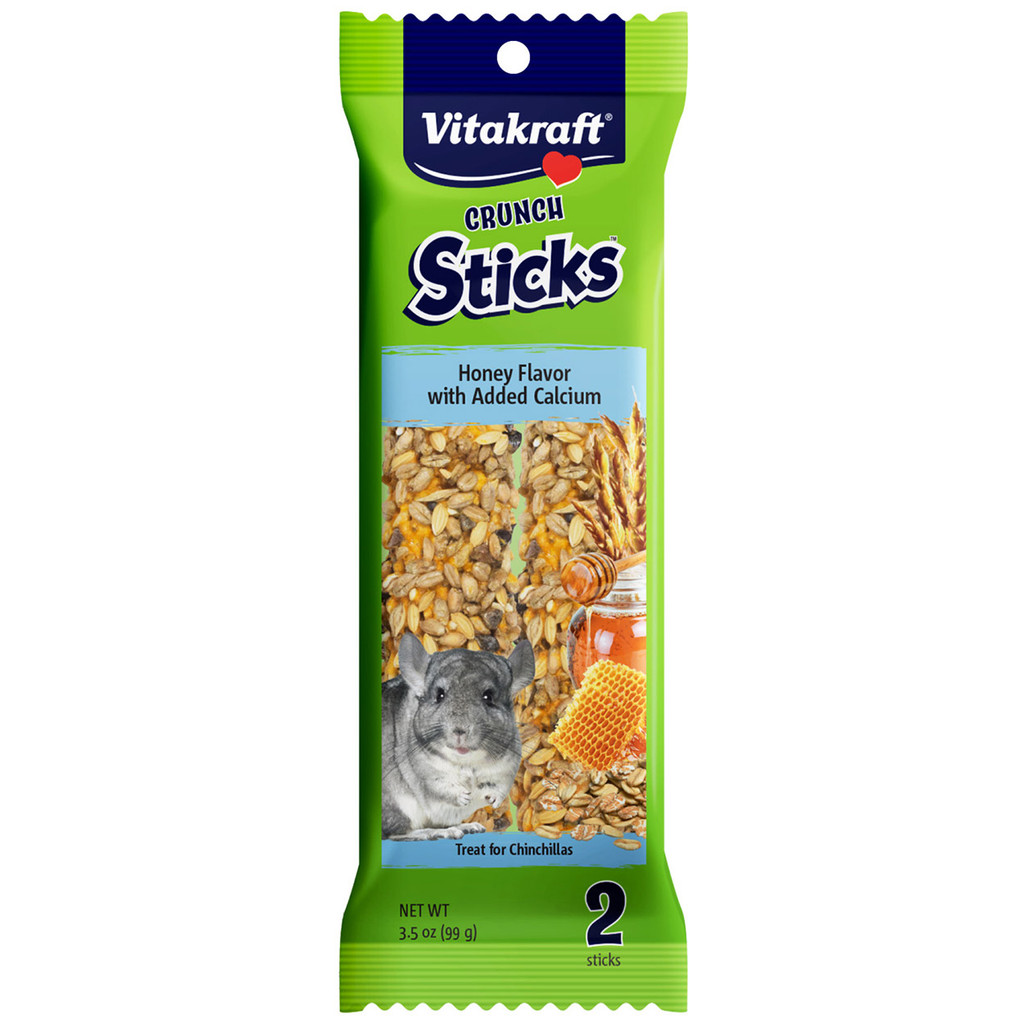 RA Crunch Sticks - Sabor a miel con golosina de chinchilla con calcio agregado - 3.5 oz
