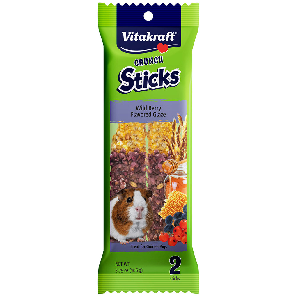 RA Crunch Sticks - Glacê com Sabor de Frutas Silvestres e Mel - Guloseima para Porquinhos da Índia - 3,75 oz
