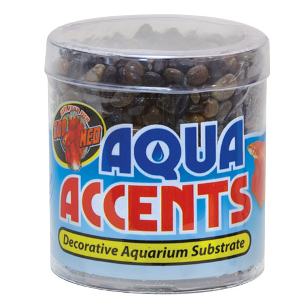 Substrat décoratif RA Aqua Accents, galets de rivière foncés, 0,5 lb
