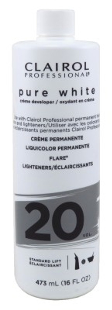 Clairol blanc pur 20 révélateur de crème standard lift 16oz x 3 unités