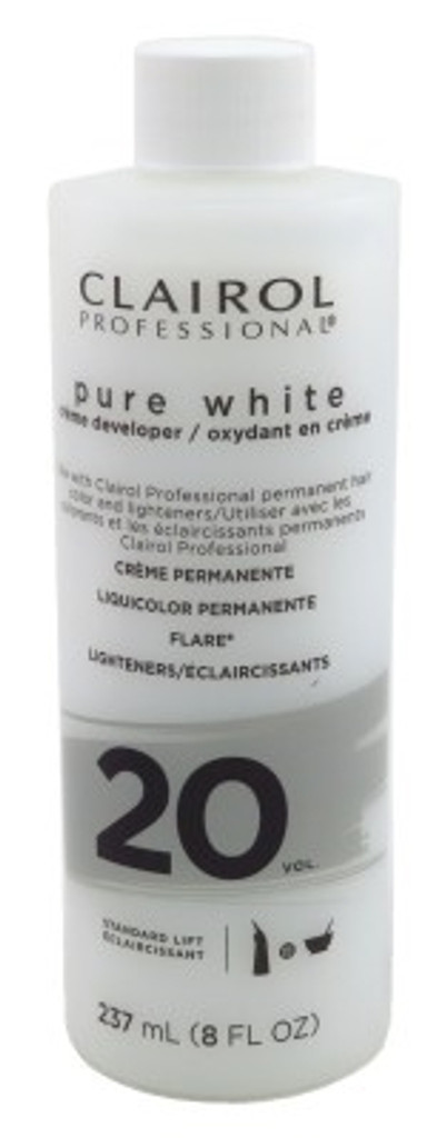 Clairol pure white 20 creme revelador padrão lift 8 onças x 3 contagens 