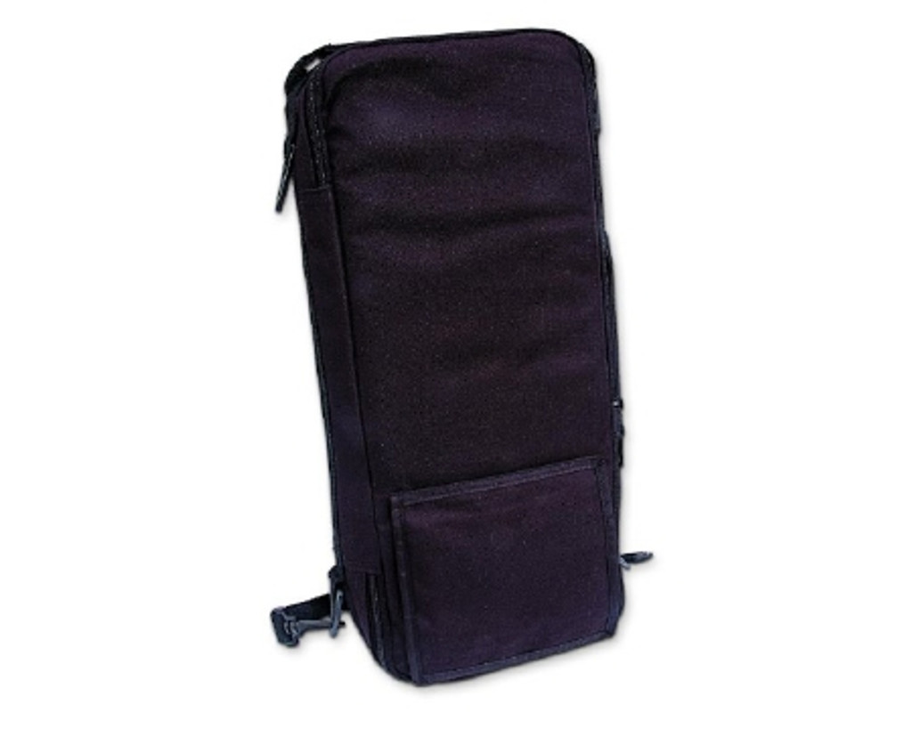 حقيبة ظهر لمضخة التغذية المعوية باللون الأسود، جيب المضخة، نافذة رؤية خارجية، غلاف المحلول، أشرطة الدعم
