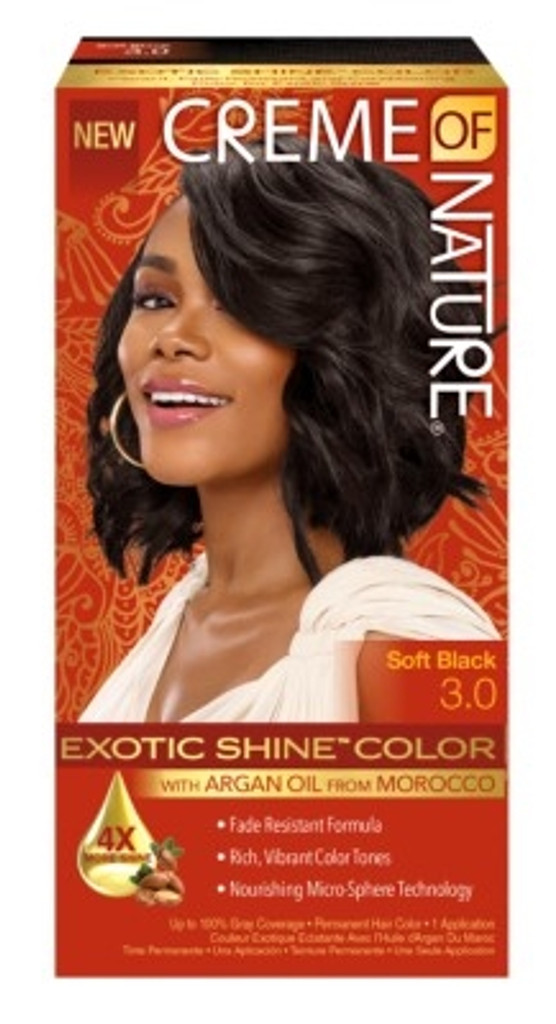 BL Creme Of Nature Color #3.0 Soft Black Exotic Shine - Pack of 3