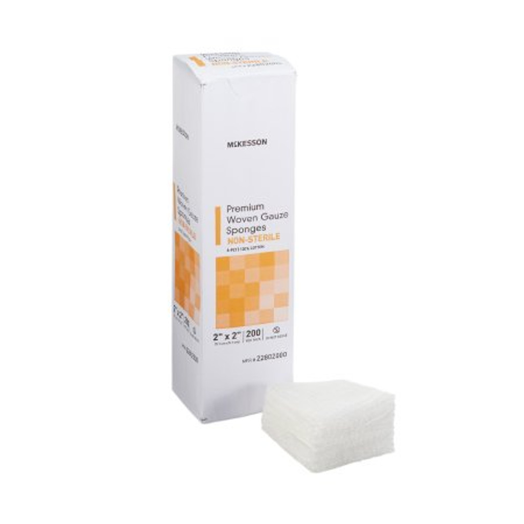 Gauze Sponge McKesson Woven Cotton 8-Ply 2 X 2 Inch Square NonSterile
