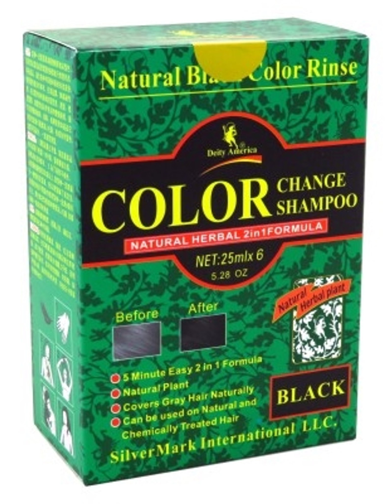 Kit de changement de couleur de shampooing Bl Deity, à base de plantes naturelles 2n1 noir x 3 unités