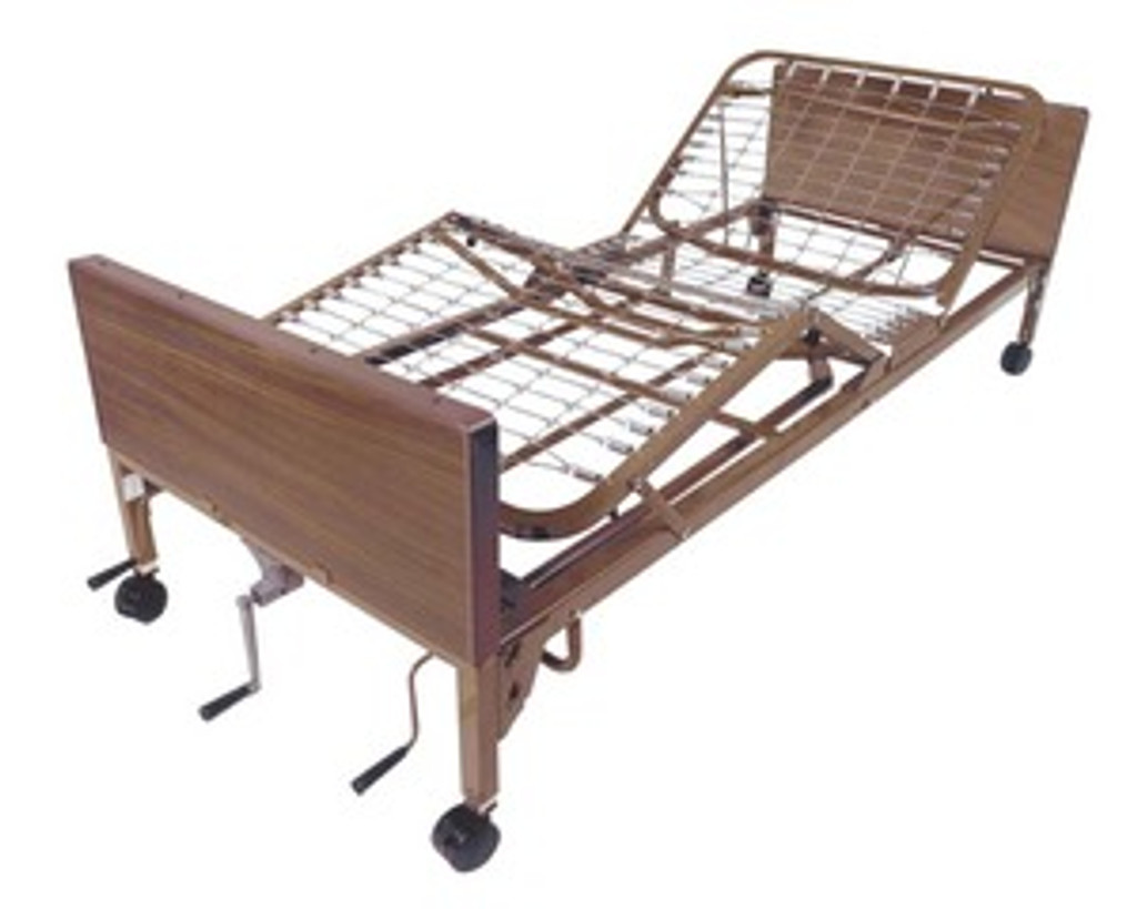 Handmatig verstelbaar bed met meerdere hoogtes, halve rails en matras DRV15003BV-PKG-1-T