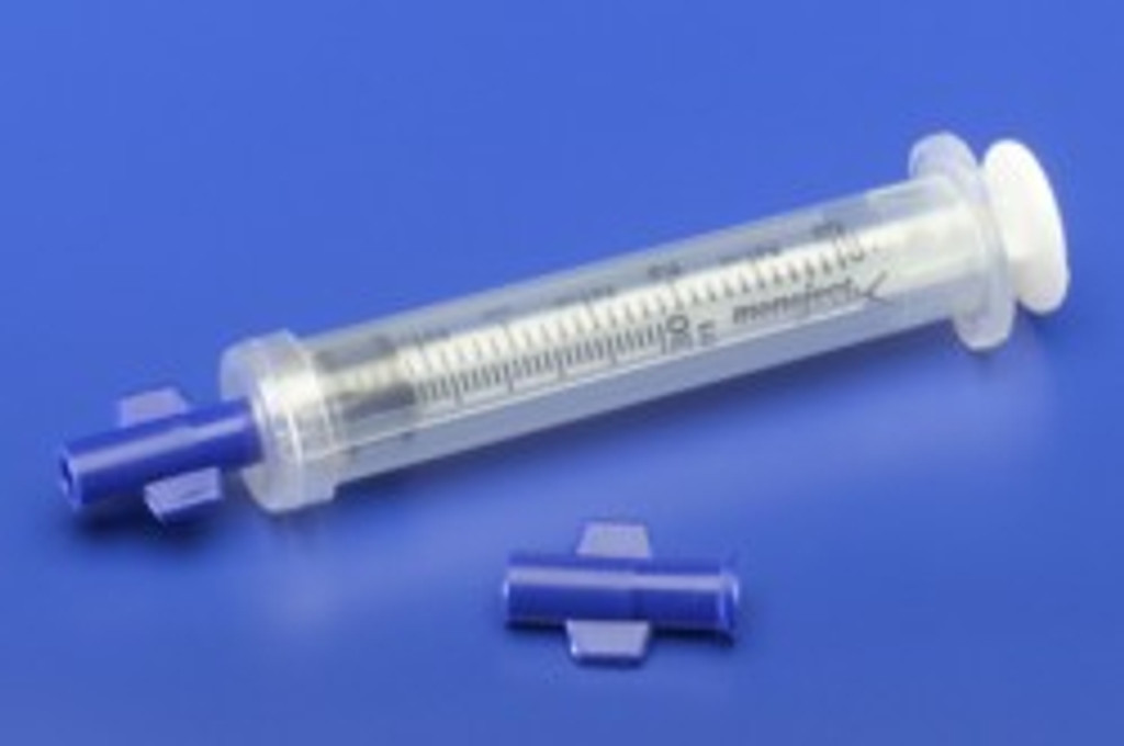 Turvaruiskun kärkikorkki monoject™ sininen, steriili, kiinteä luer-liitin