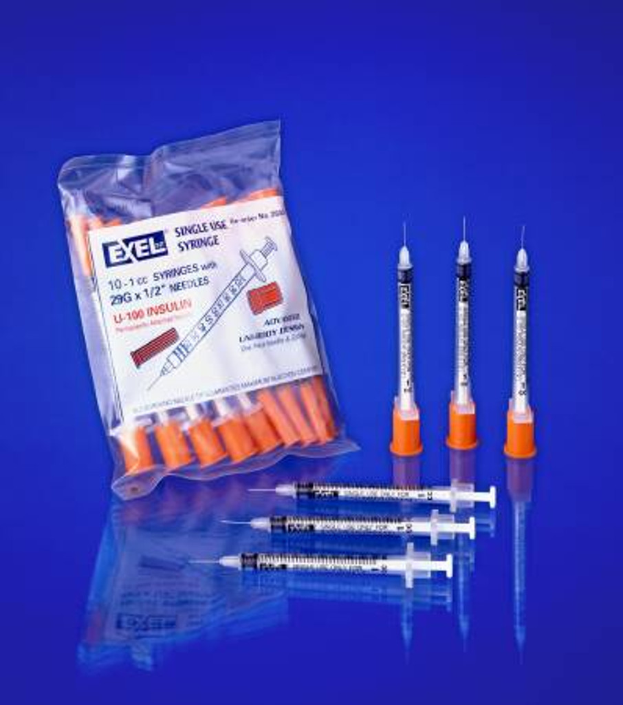 Seringue à insuline avec aiguille Comfort Point™ Lo-Dose 0,5 ml Calibre 28 Aiguille attachée 1/2 pouce NonSafety