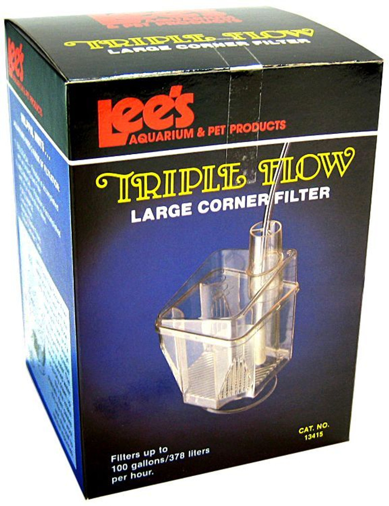 Lees Triple Flow Corner Filter Large - 4"L x 4"W x 6"H (100 GPH)