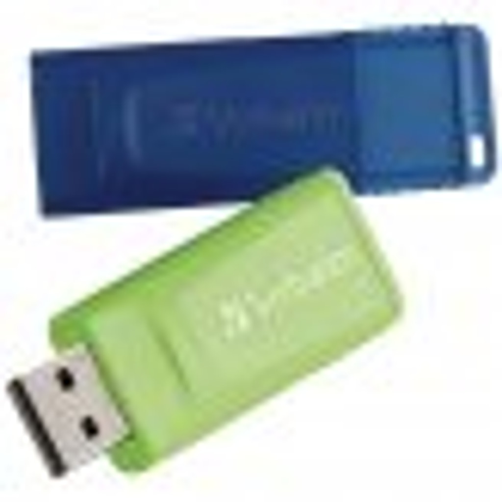 محرك أقراص فلاش USB سعة 16 جيجابايت Store 'n' Go من Verbatim (قطعتان؛ أزرق وأخضر)