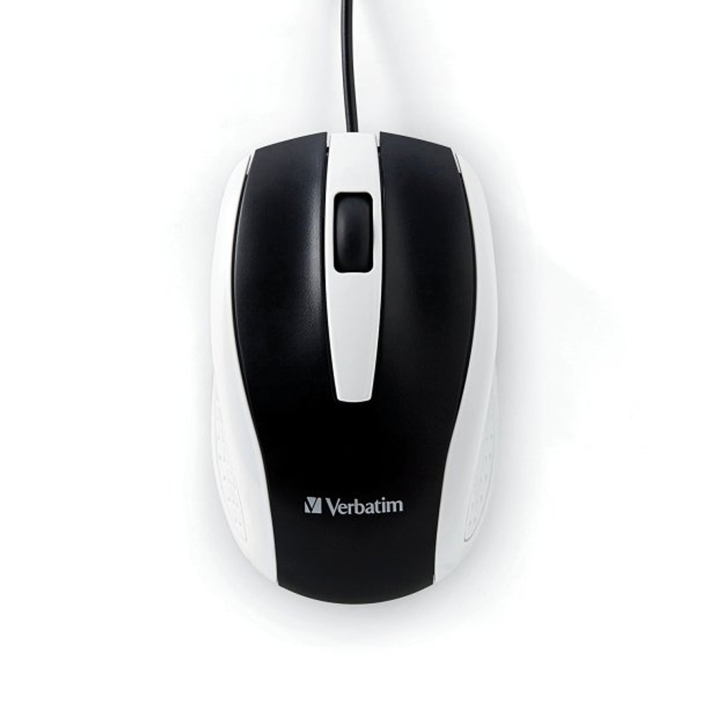 Souris optique filaire pour ordinateur portable Verbatim (blanche)