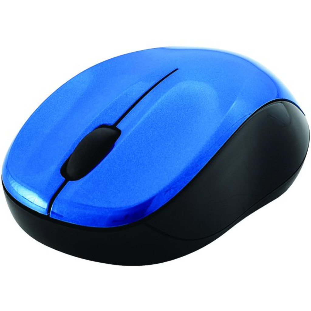 Leise kabellose Verbatim-Maus mit blauer LED (blau und schwarz)