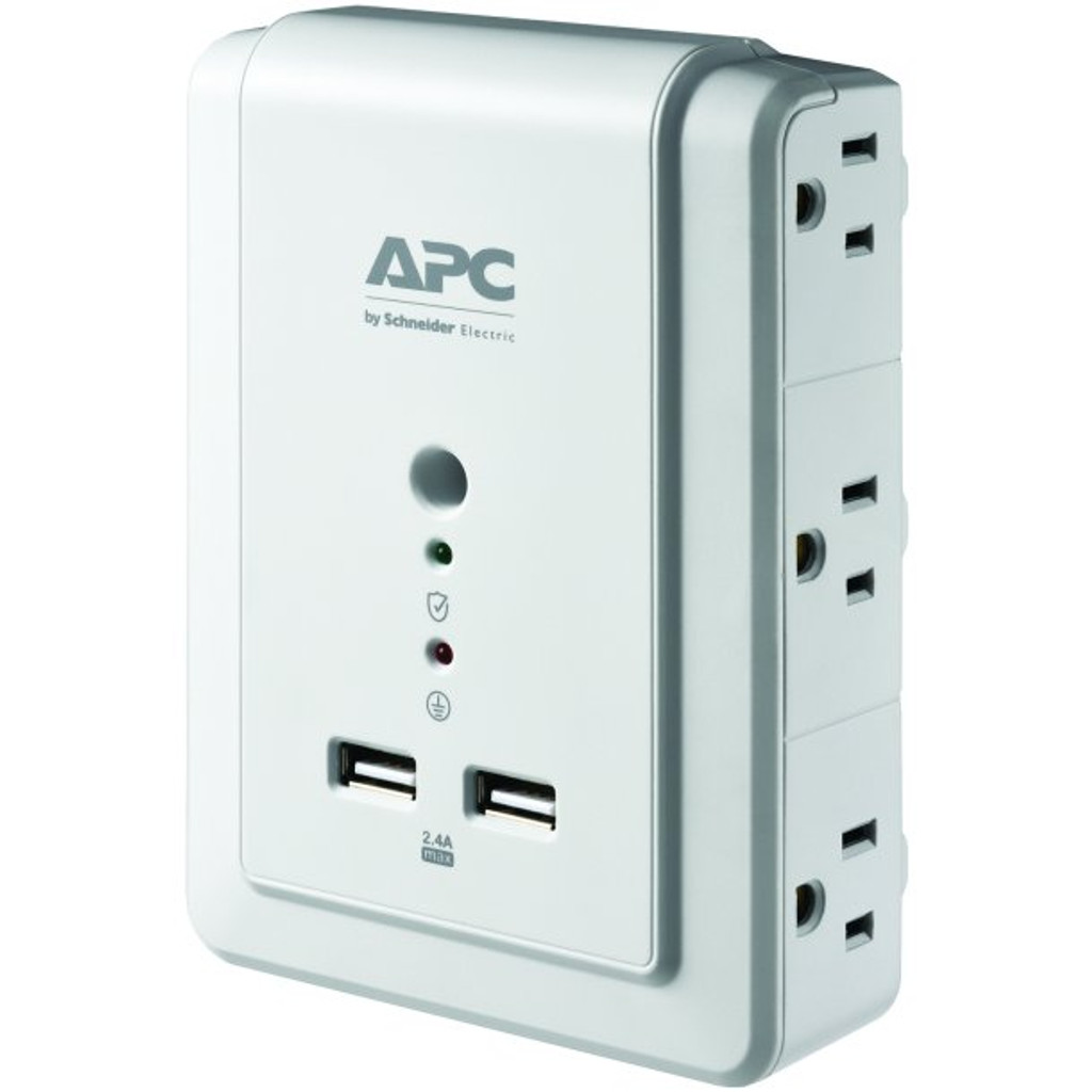 APC 6-Outlet SurgeArrest® Surge Protector Wall Tap with 2 USB Ports