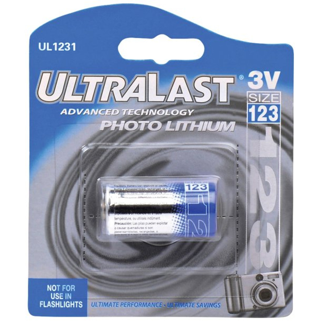 Batterie photo au lithium Ultralast ul1231 3 volts cr123a
