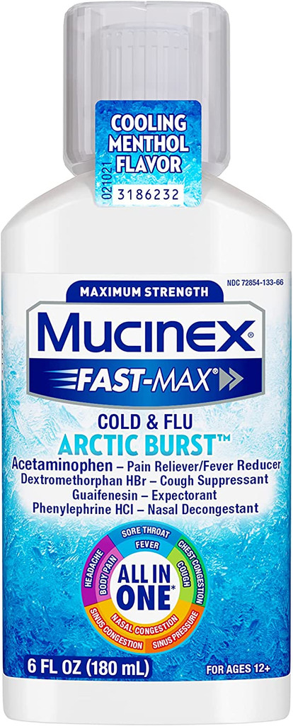 Mucinex Fast Max Resfriado e Gripe Arctic Burst 6 onças