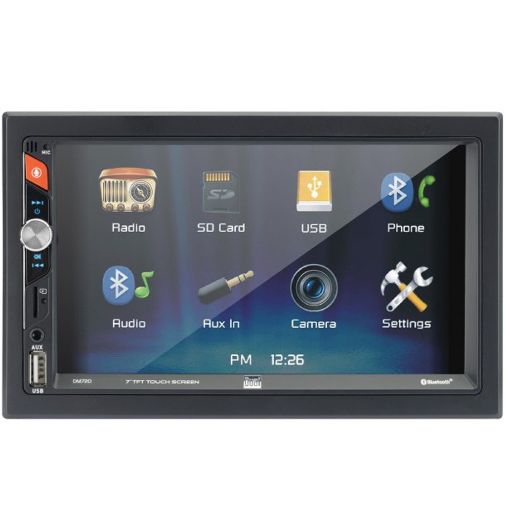  Dual 7-Inch Double-DIN In-Dash Mechless Receiver with Bluetooth®