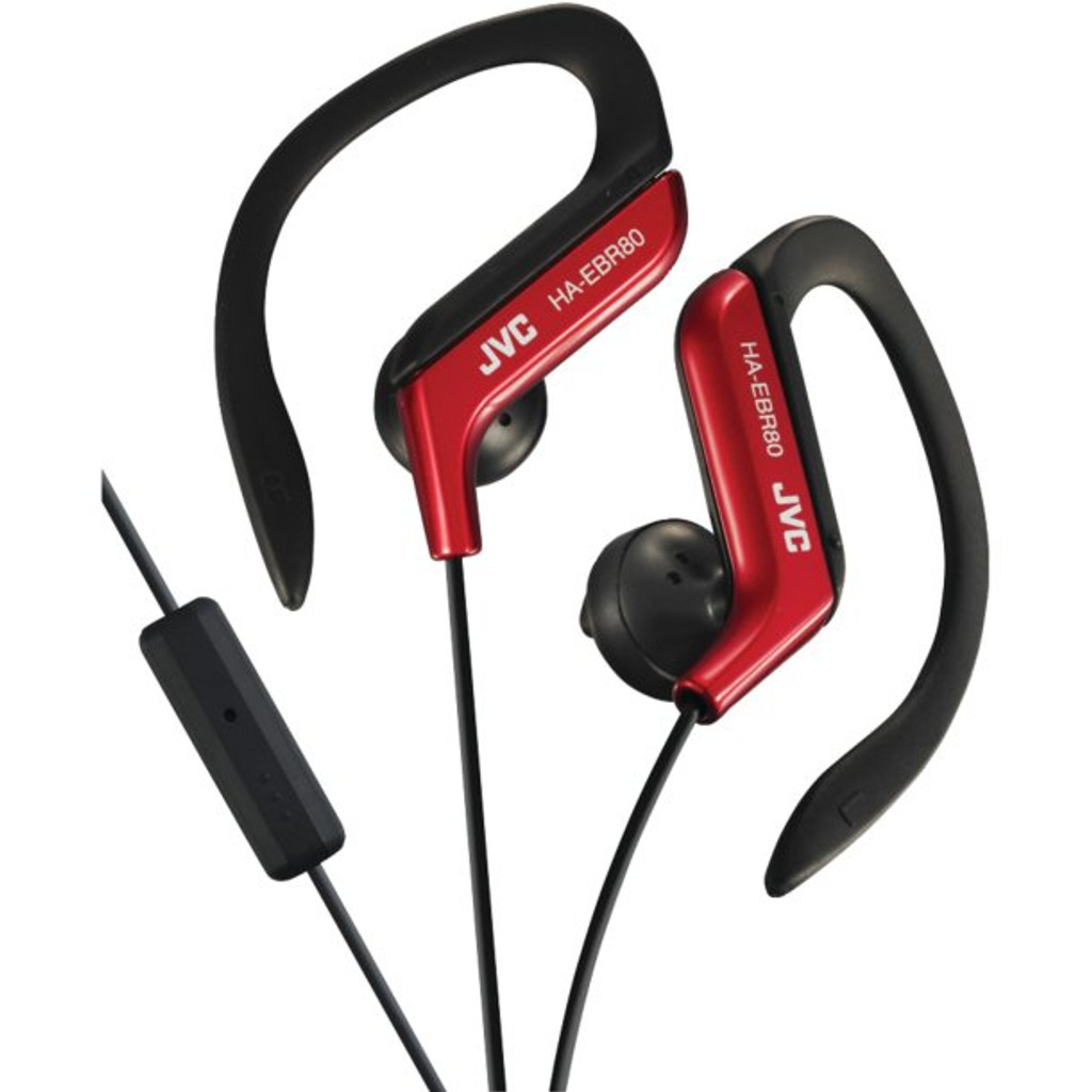 Auriculares deportivos intrauditivos JVC con micrófono y control remoto (rojo)