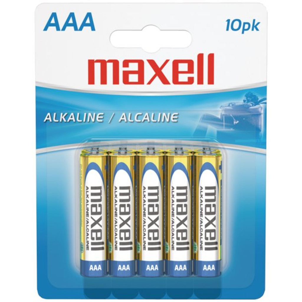 Pilhas alcalinas Maxell aaa (pacote com 10)