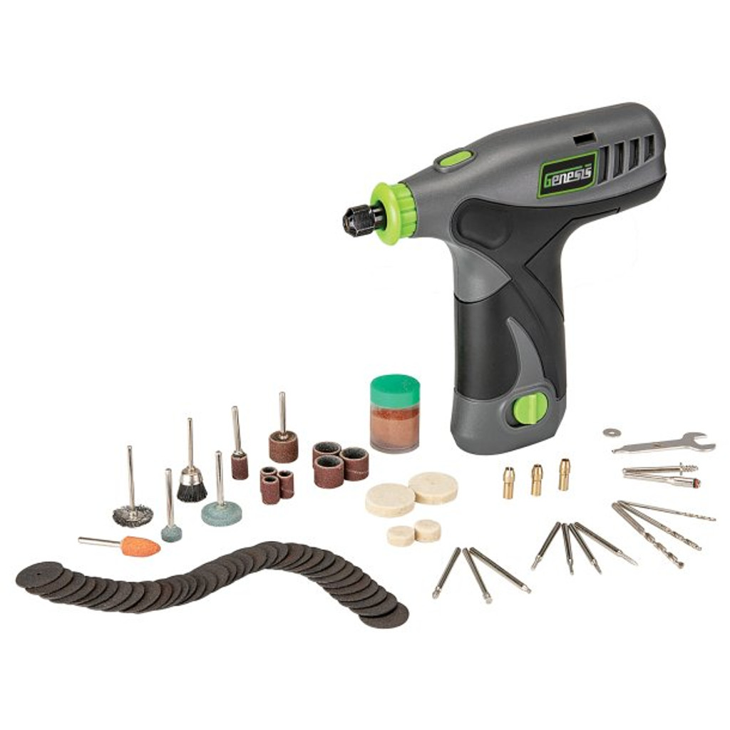 Genesis 8-Volt Li-Ion Rotary Tool with 65-Piece Accessory Set