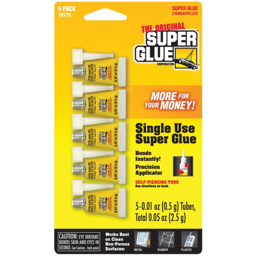 Mini tubes d'adhésif instantané The Original SuperGlue, paquet de 5