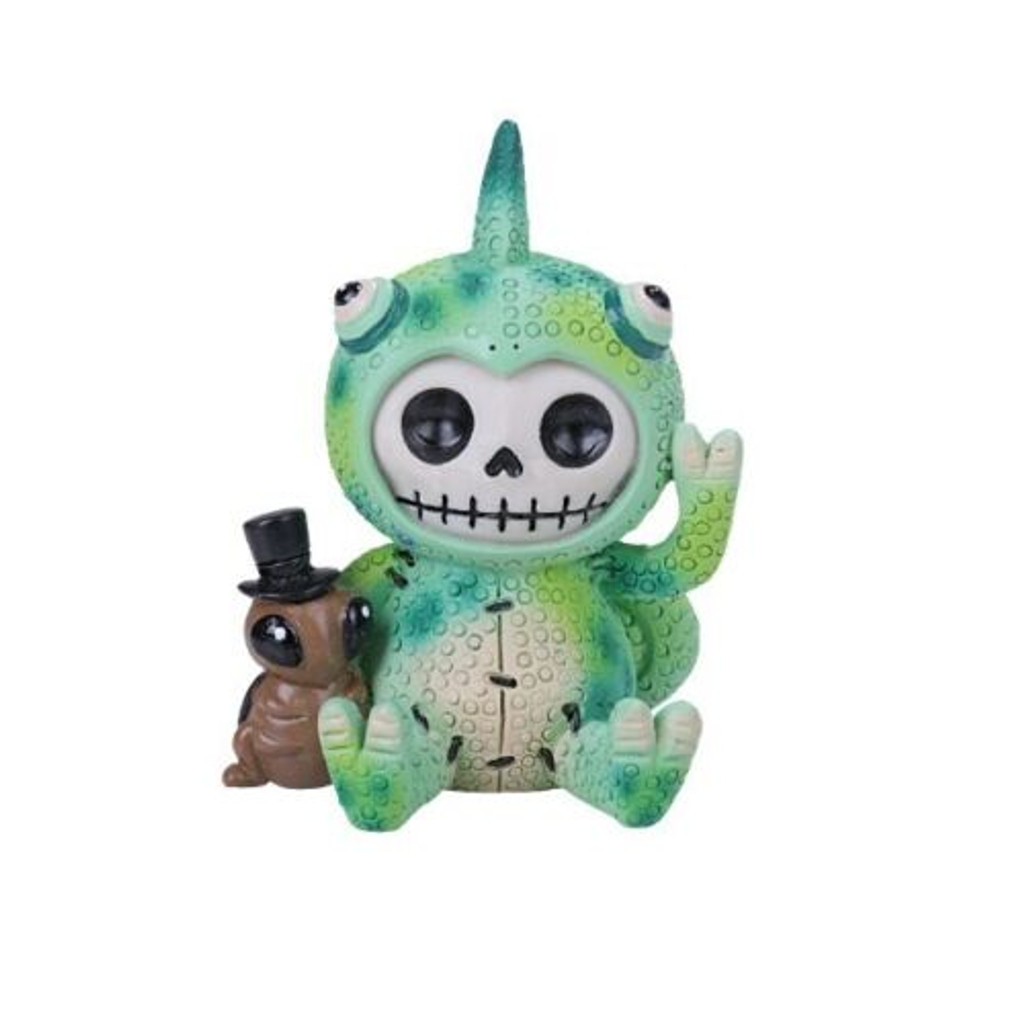 PT Furrybones Camo the Chameleon Skull Resin Mini Figure