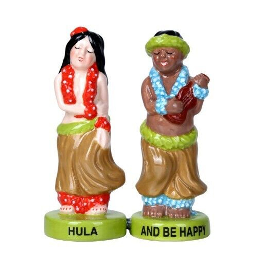 Salière et poivrière danseuses de hula Pt