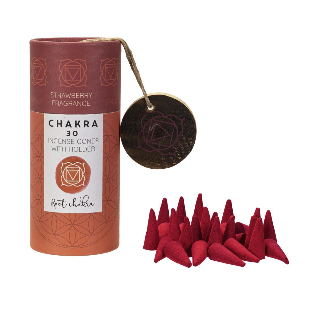 PT Backflow Incense Cones Root Chakra Strawberry Scent 30 Cones