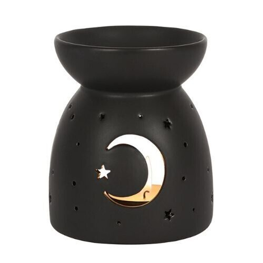 PT Black Mystical Moon and Stars Ceramic Fragrance Oil Burner